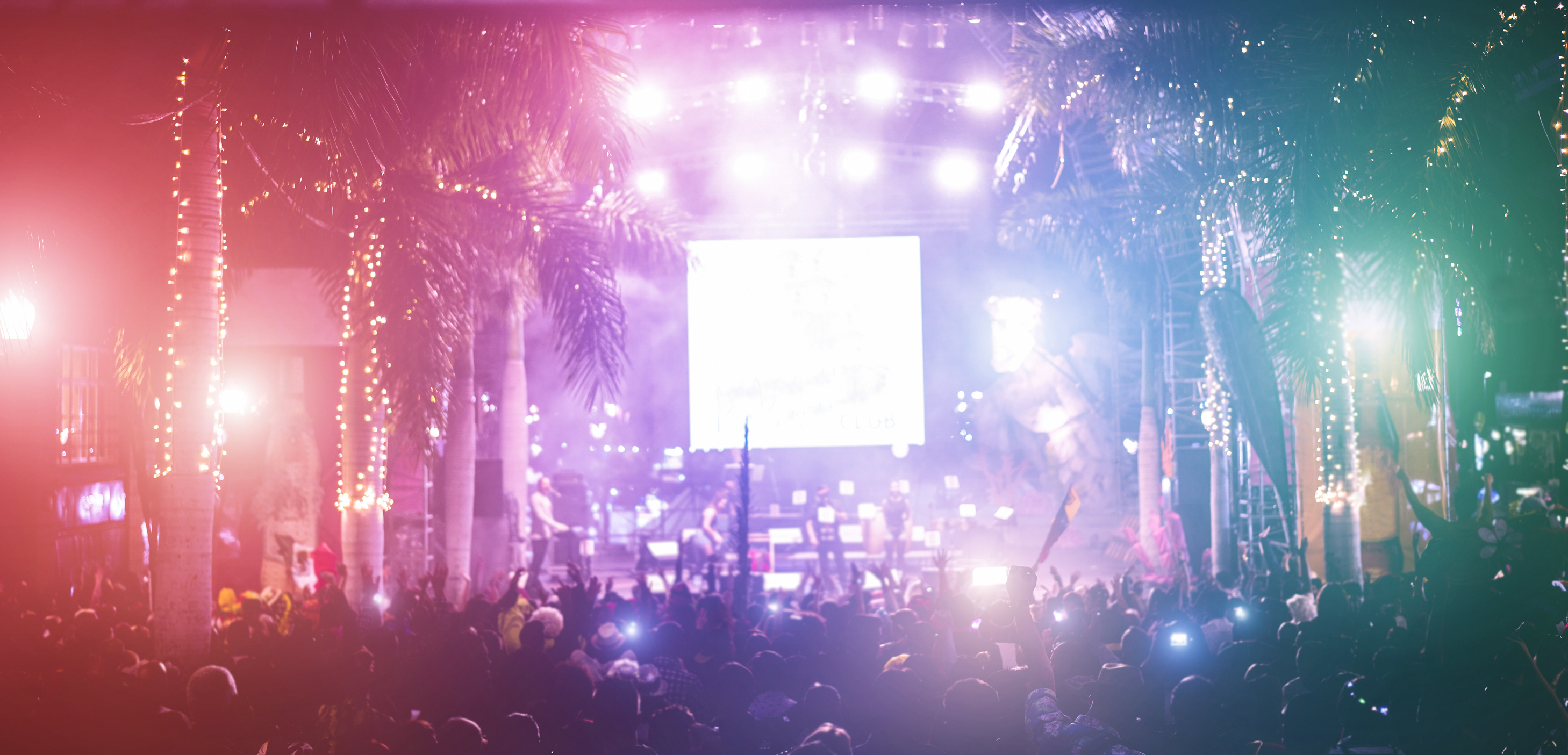 Event crowd with lights